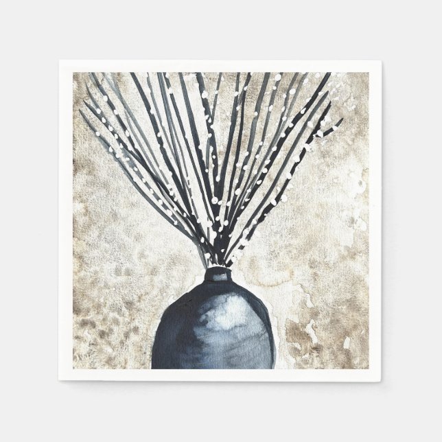  Willow in vase watercolor Napkins (Front)