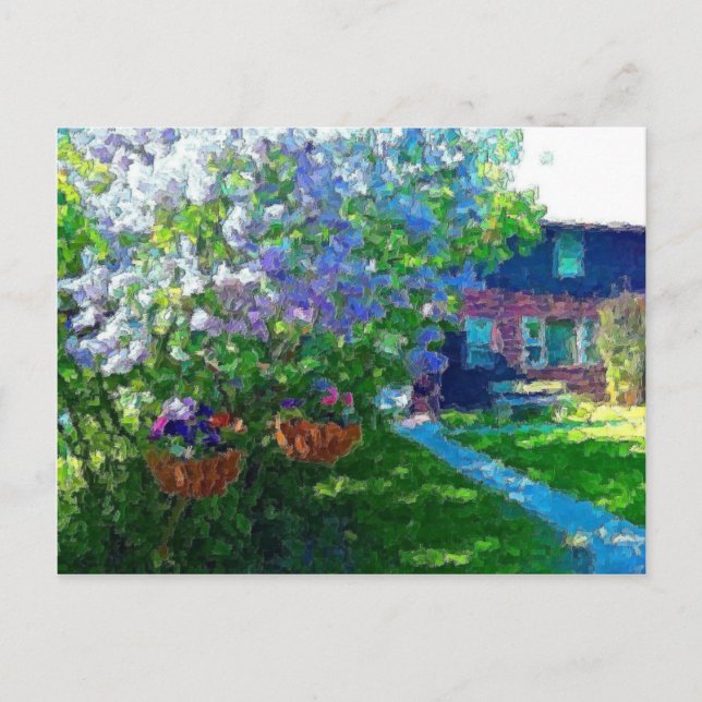 willow lake lilac trees postcard (Front)