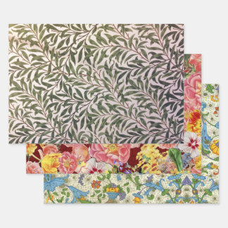 Willow leaf, Arcadia floral and Positano Wrapping Paper Sheets