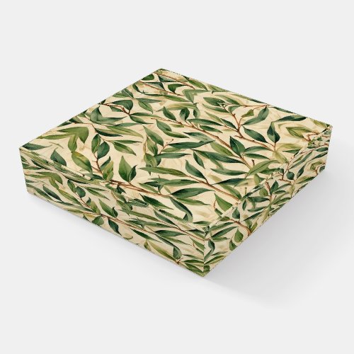 Willow Leaves Glass Paperweight