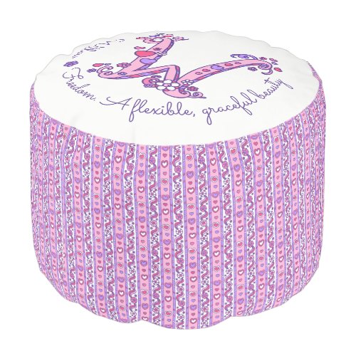 Willow letter W monogram name meaning custom pouf