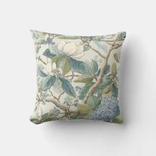 Willow Little Magnolia Wallpaper Floral Coastal  Throw Pillow