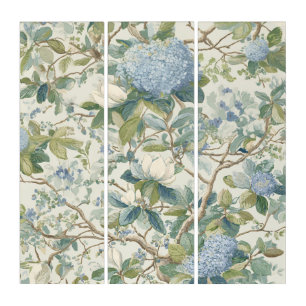 Willow Little Magnolia Wallpaper Floral Coastal Triptych