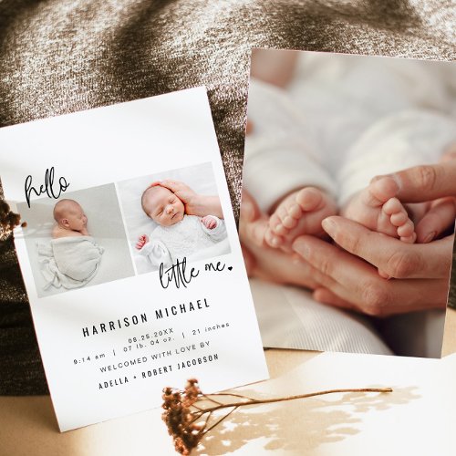 WILLOW Minimalist Newborn Two Photo Announcement