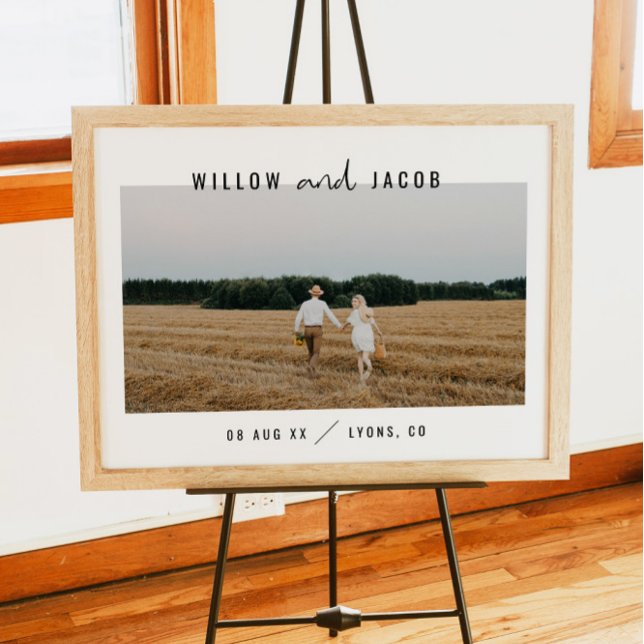 WILLOW Modern Minimalist Photo Wedding Welcome Poster (Creator Uploaded)