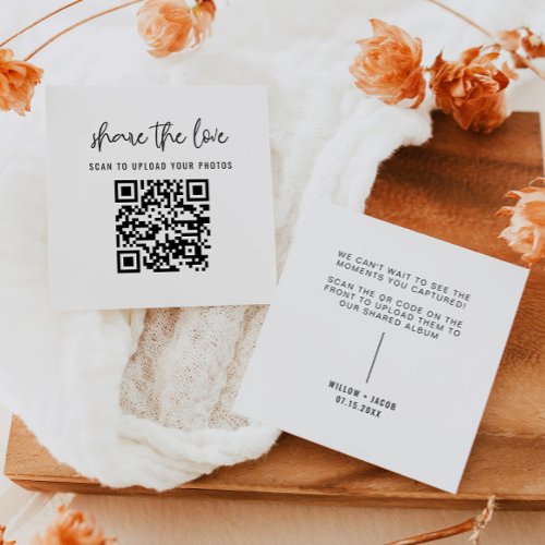 WILLOW Modern Share the Love QR Code Table Cards