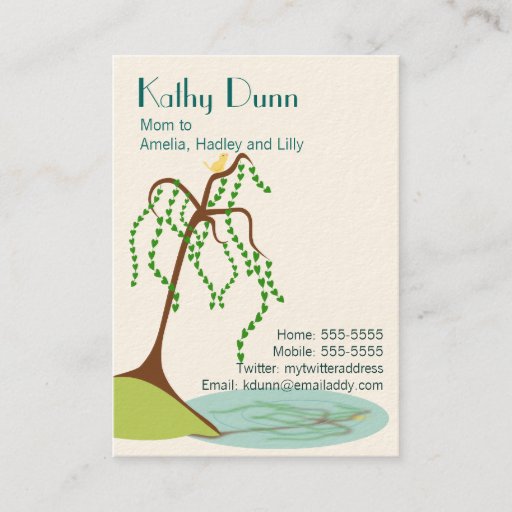 Customizable Willow Mom Calling Card Business Cards