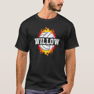 Willow Name Volleyball Player Girls Ball and Net S T-Shirt