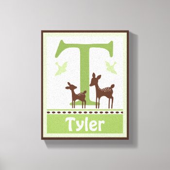 Willow Organic Deer Canvas Letter Name Print 8x10 by Personalizedbydiane at Zazzle