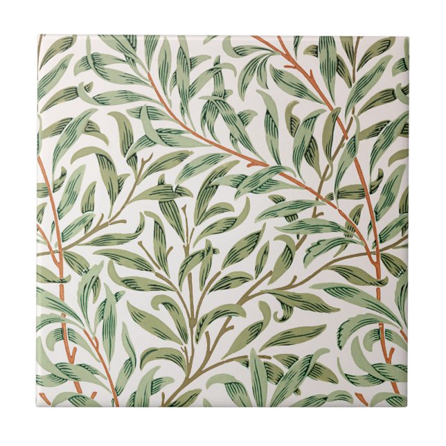 Willow Pattern, William Morris Ceramic Tile (Front)