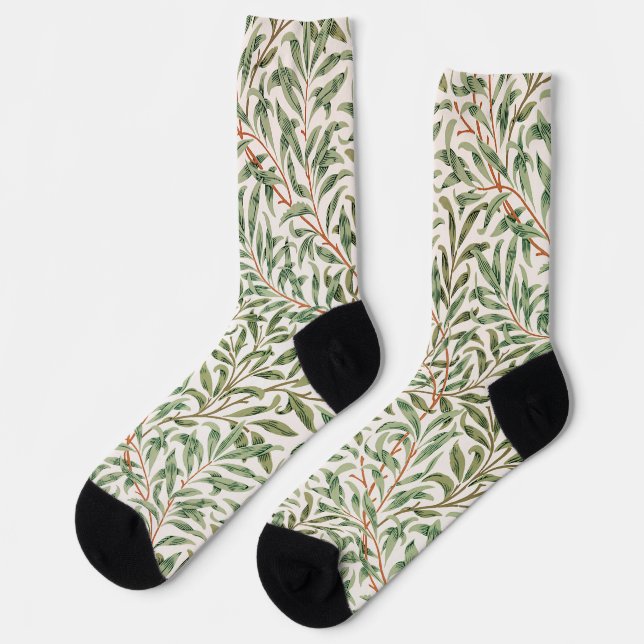 Willow Pattern, William Morris Socks (Left)