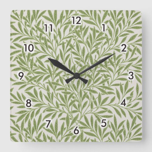 Willow Pattern, William Morris Square Wall Clock
