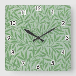 Willow Pattern, William Morris Square Wall Clock