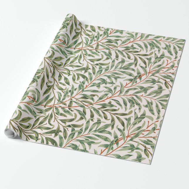 Willow Pattern, William Morris Wrapping Paper (Unrolled)