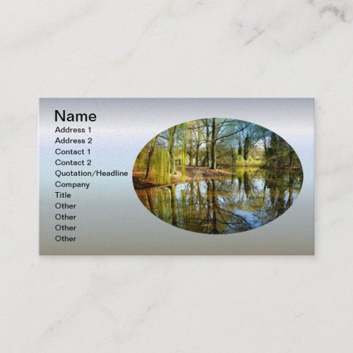 Willow Pond Water Reflection Business Card