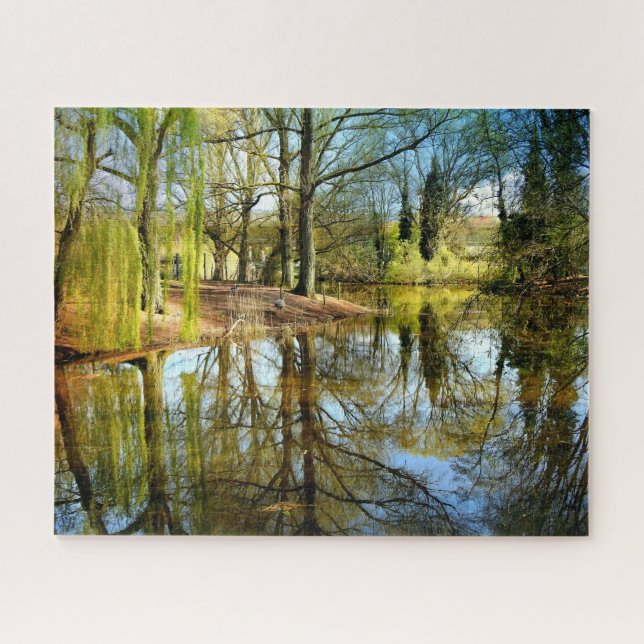 Willow Pond Water Reflection Jigsaw Puzzle (Horizontal)