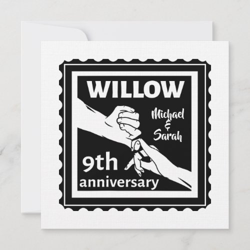 Willow traditional gift 10th wedding anniversary invitation