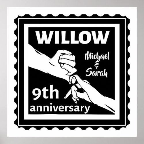 Willow traditional gift 10th wedding anniversary poster