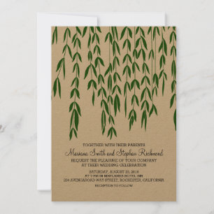 Willow Tree Branches Kraft Paper Wedding Invite