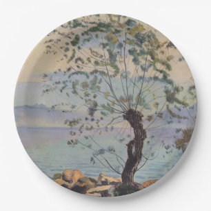 Willow Tree by the Lake (Swiss Landscape) Paper Plates