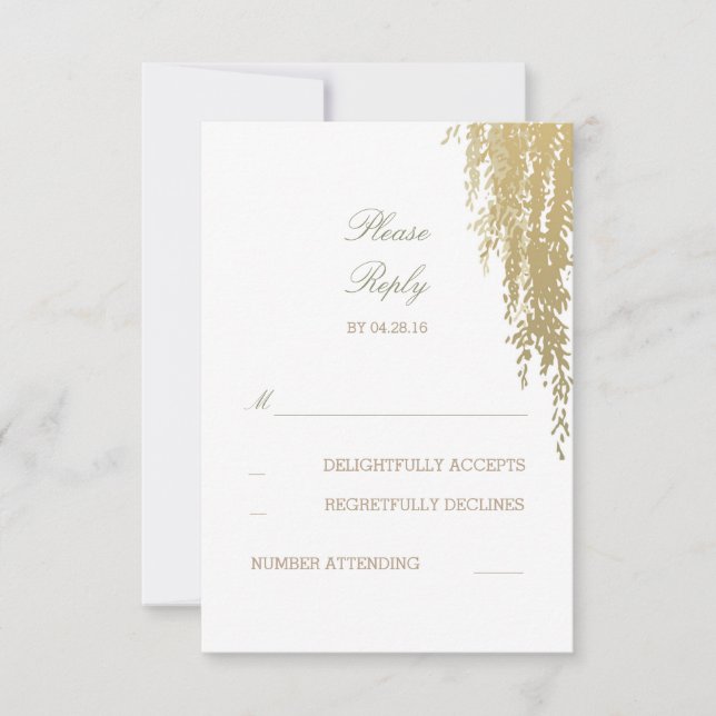 Willow Tree Elegant Wedding Reply Cards (Front)