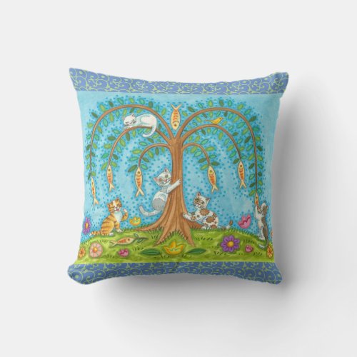 WILLOW TREE FISH  KITTENS THROW PILLOW