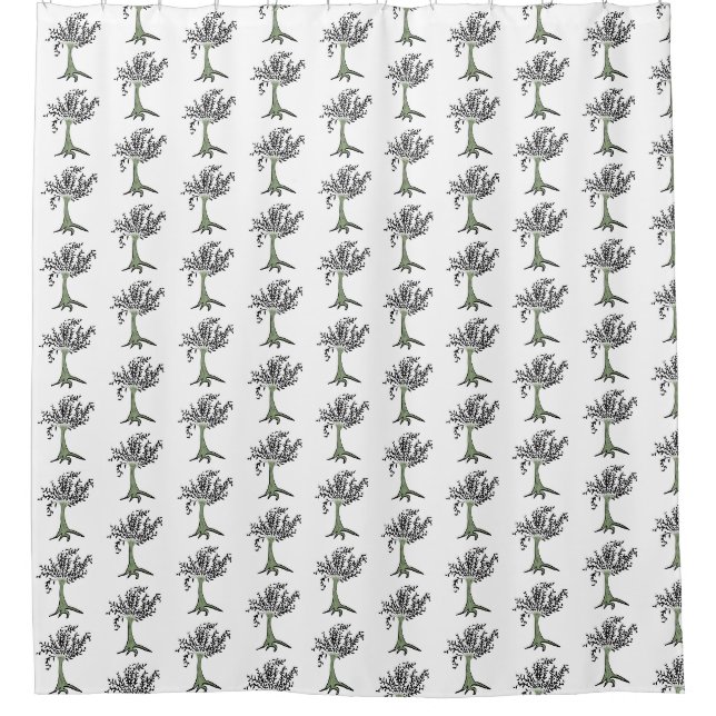 willow tree illustration shower curtain (Front)