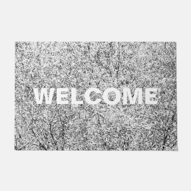 Willow tree leaves. Abstract art of Nature Doormat (Front)