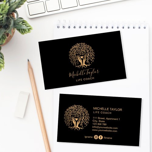 Willow Tree of Life Coach Therapist Psychologist Business Card