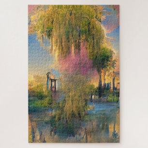 Willow tree of the future at sunset Jigsaw Puzzle