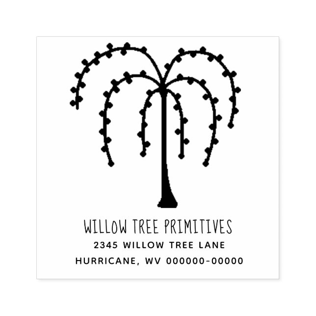 Willow Tree Rustic Business|Family Name Address   Rubber Stamp (Imprint)