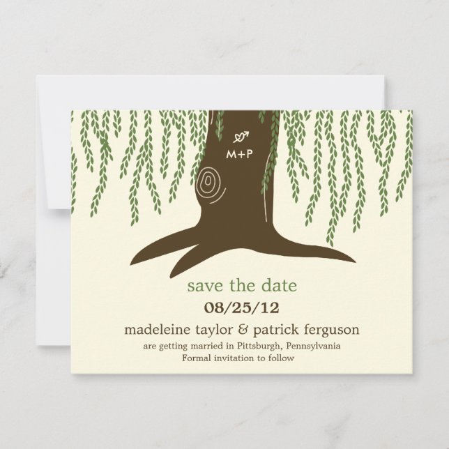 Willow Tree Save The Date Card (Front)