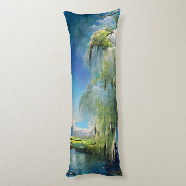  Willow tree to the sky Abstract  Body Pillow (Back (Vertical))