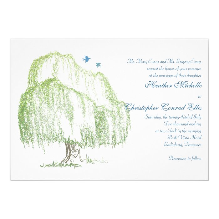 Willow Tree Wedding Invitation