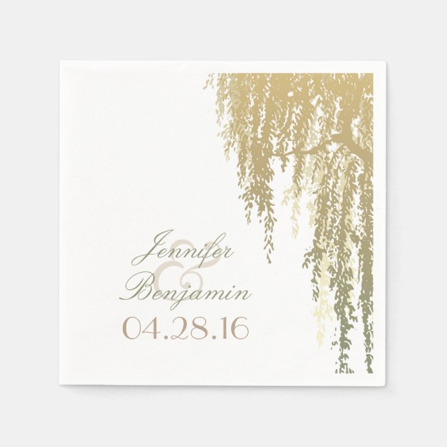 Willow Tree Wedding Paper Napkins (Front)