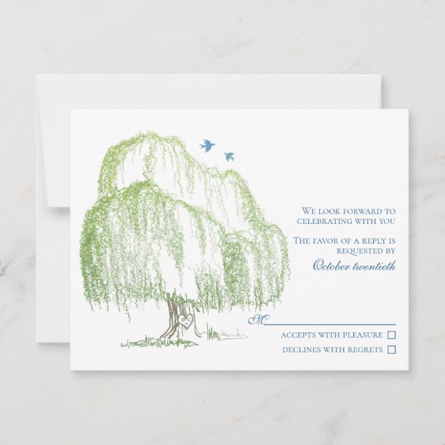 Willow Tree Wedding Response Card (Front)