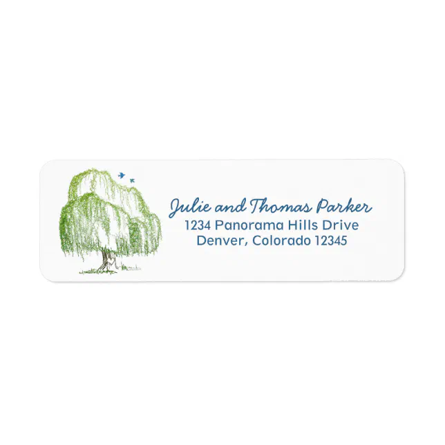 Willow Tree Wedding Return Address Labels Zazzle