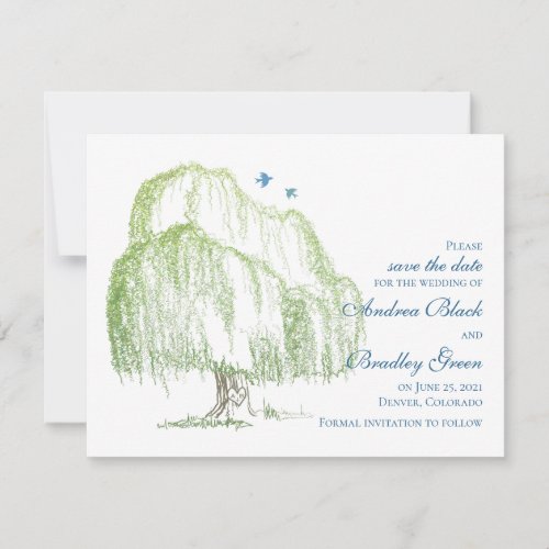 Willow Tree Wedding Save the Date Announcement