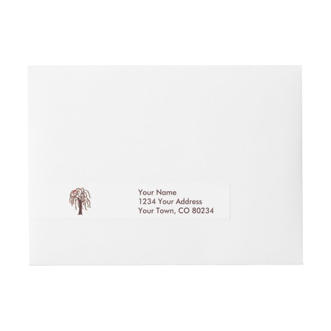 Willow Tree with Hearts - Customizable Wrap Around Address Label (Front)