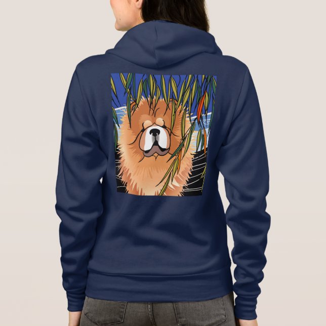 WILLOW WIND - Chow   blue zip hooded sweatshirt (Back)