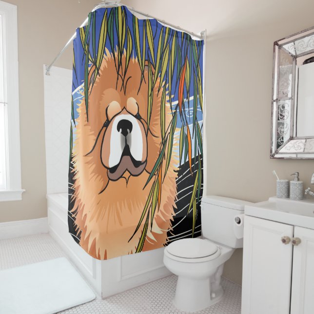 WILLOW WIND - Chow shower curtain (In Situ)