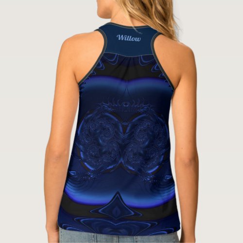 WILLOW  Womens Tank Top Shades of Blue 