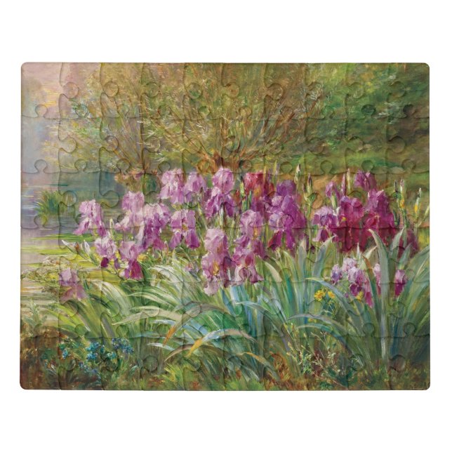 Willows and Irises by a Creek Jigsaw Puzzle (Puzzle Horizontal)