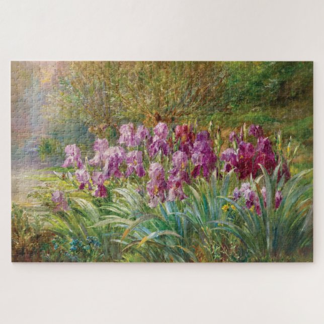 Willows and Irises by a Creek Jigsaw Puzzle (Horizontal)