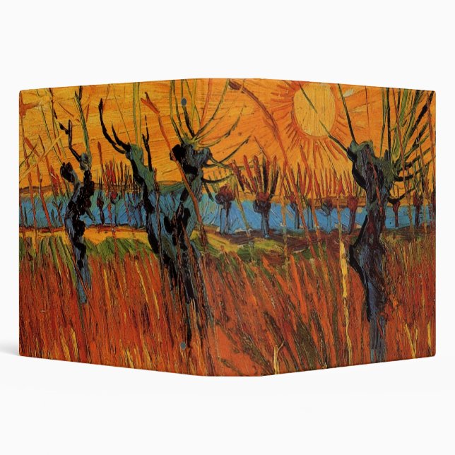 Willows at Sunset by Vincent van Gogh 3 Ring Binder (Background)