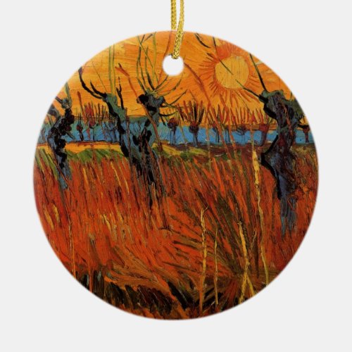 Willows at Sunset by Vincent van Gogh Ceramic Ornament