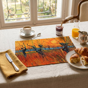 Willows at Sunset by Vincent van Gogh Cloth Placemat