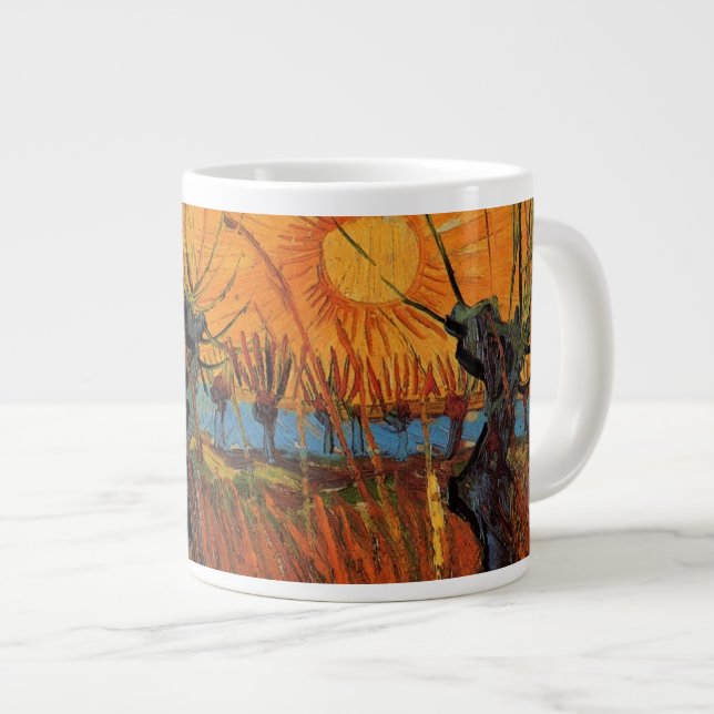 Willows at Sunset by Vincent van Gogh Giant Coffee Mug (Front Right)