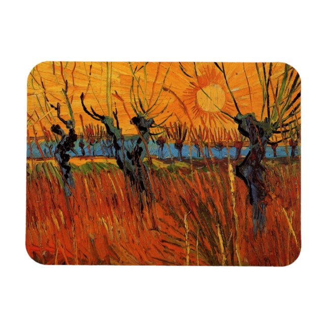 Willows at Sunset by Vincent van Gogh Magnet (Horizontal)