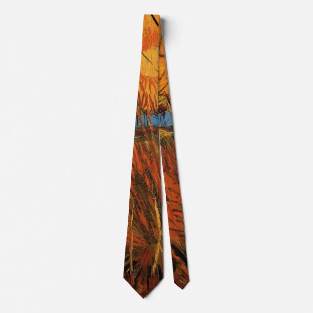 Willows at Sunset by Vincent van Gogh Neck Tie (Front)
